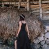 Black Boho Goddess Dress Gypsy Priestess Back Laces