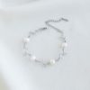 Diamond Leaf Pearl Bracelet Real Freshwater Jewelry Bridal